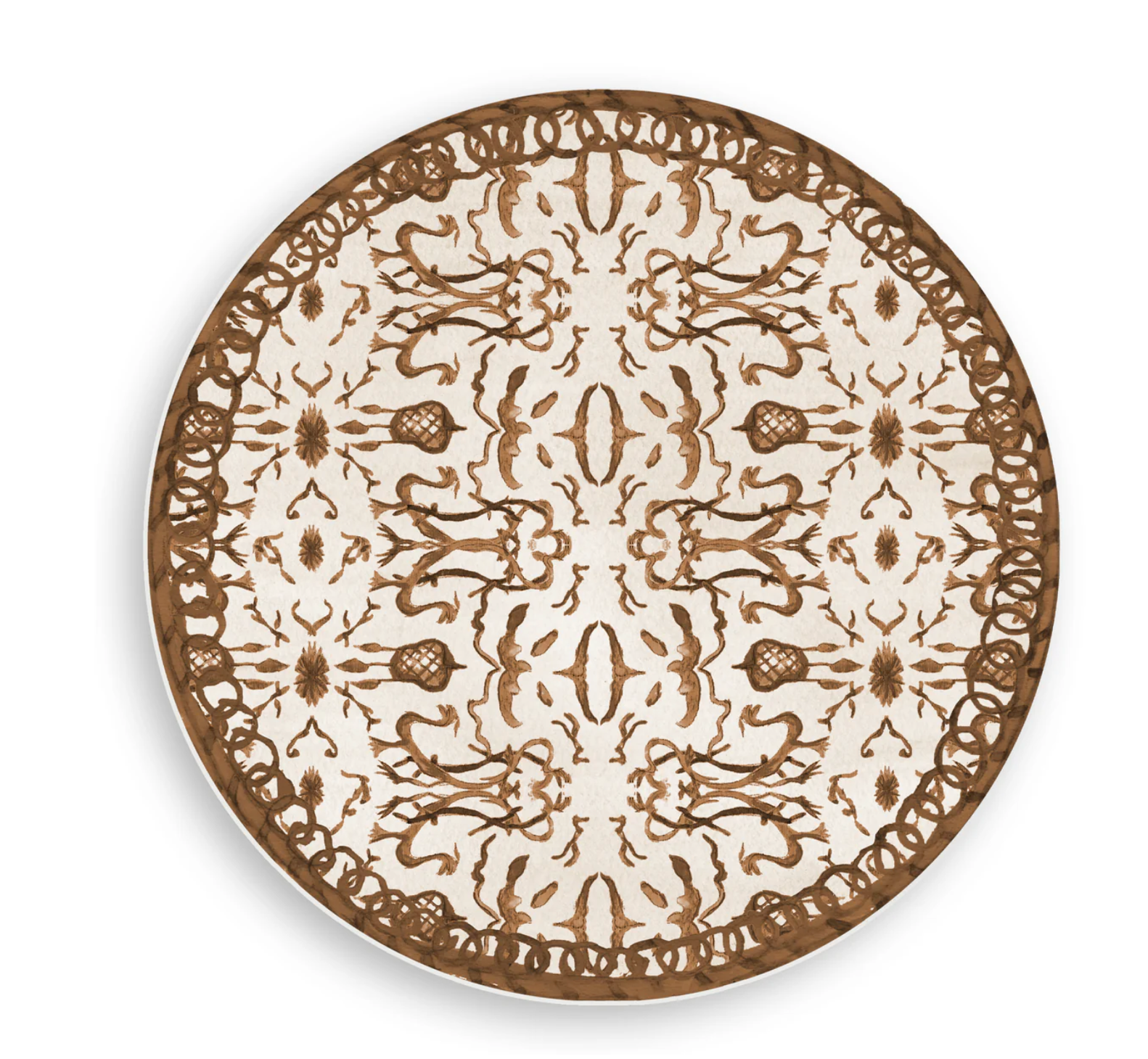 Raw Umber &amp; Parchment Chinoiserie Vinyl Placemat
