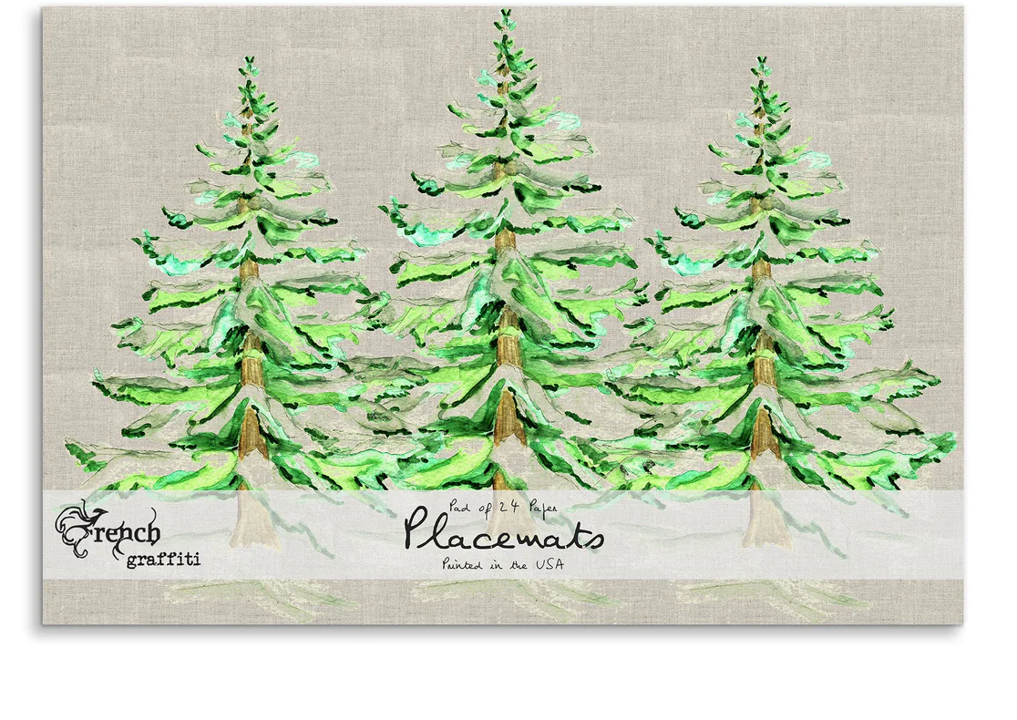 Wintery Trees Natural Paper Placemat