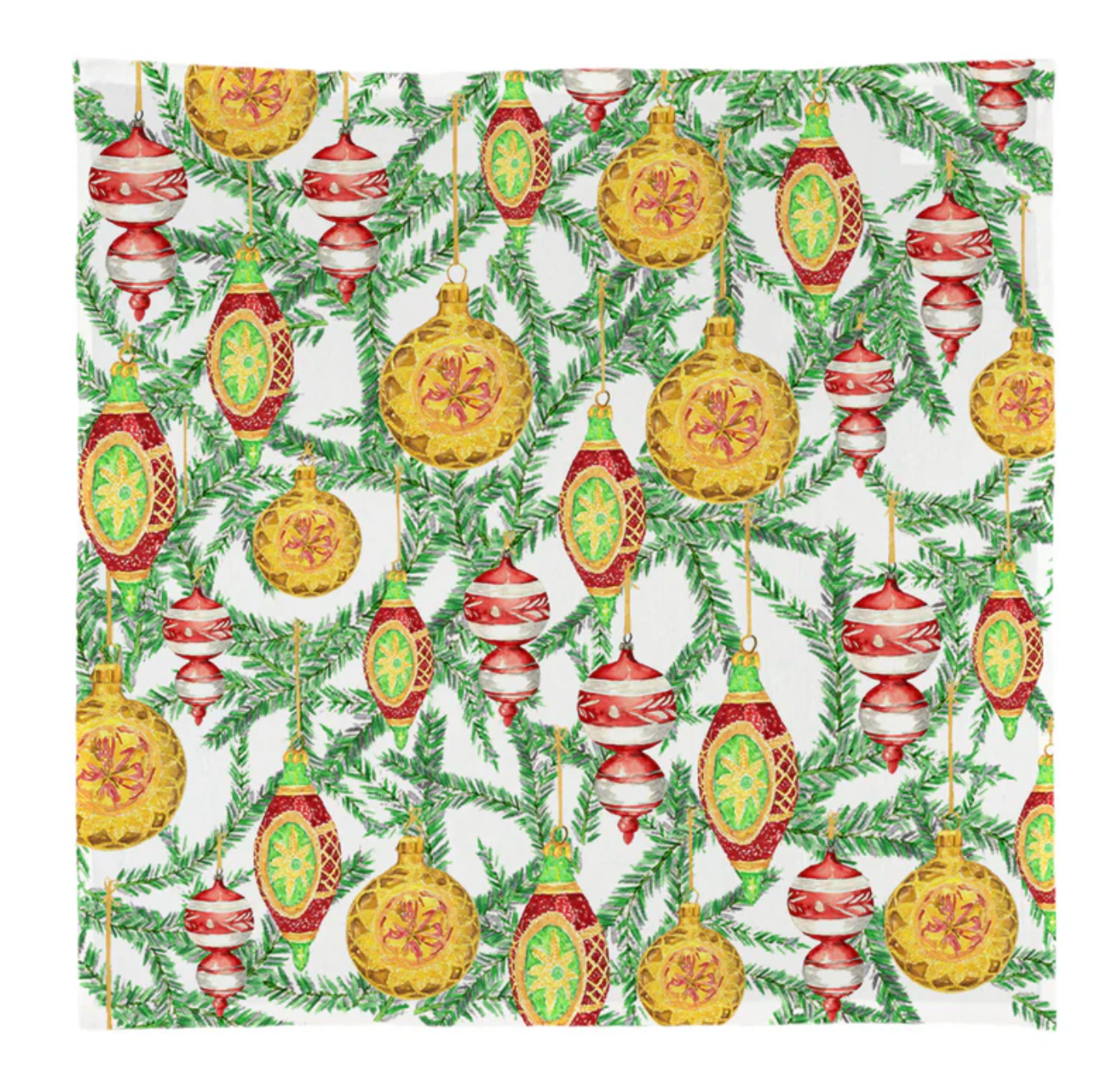 Classic Ornaments Square Dishtowel