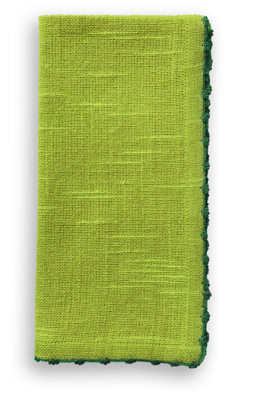 Knotted Edge Fern Cotton Napkin Green Trim