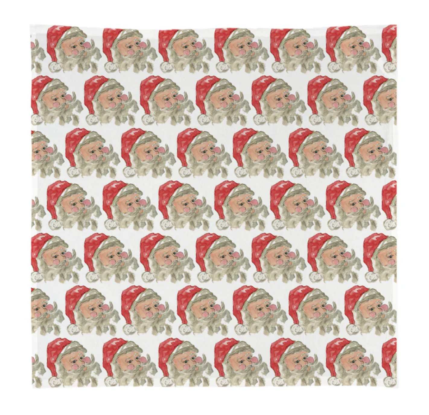 Santa with Red Hat Square Dishtowel