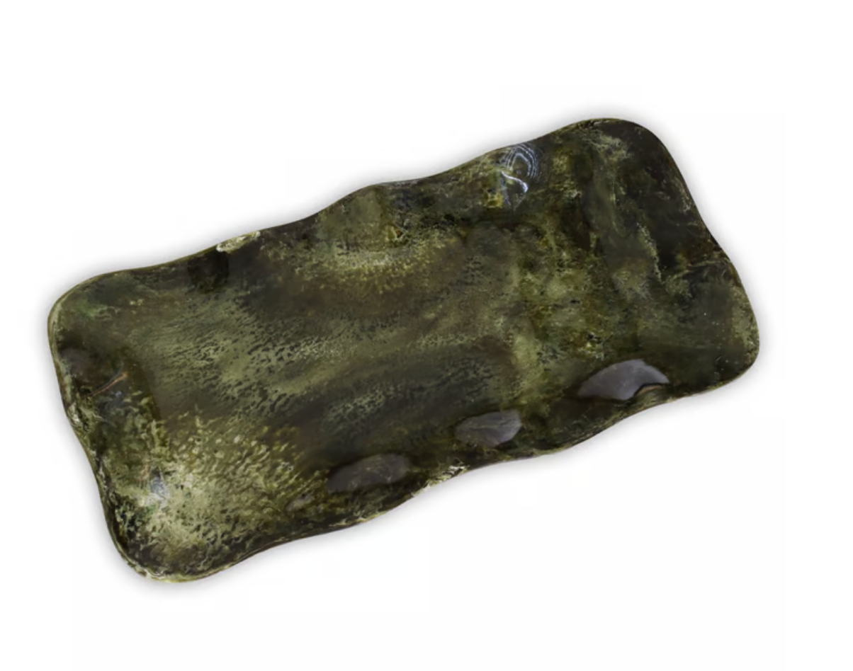 RESIN Malachite Long Rectangular Tray