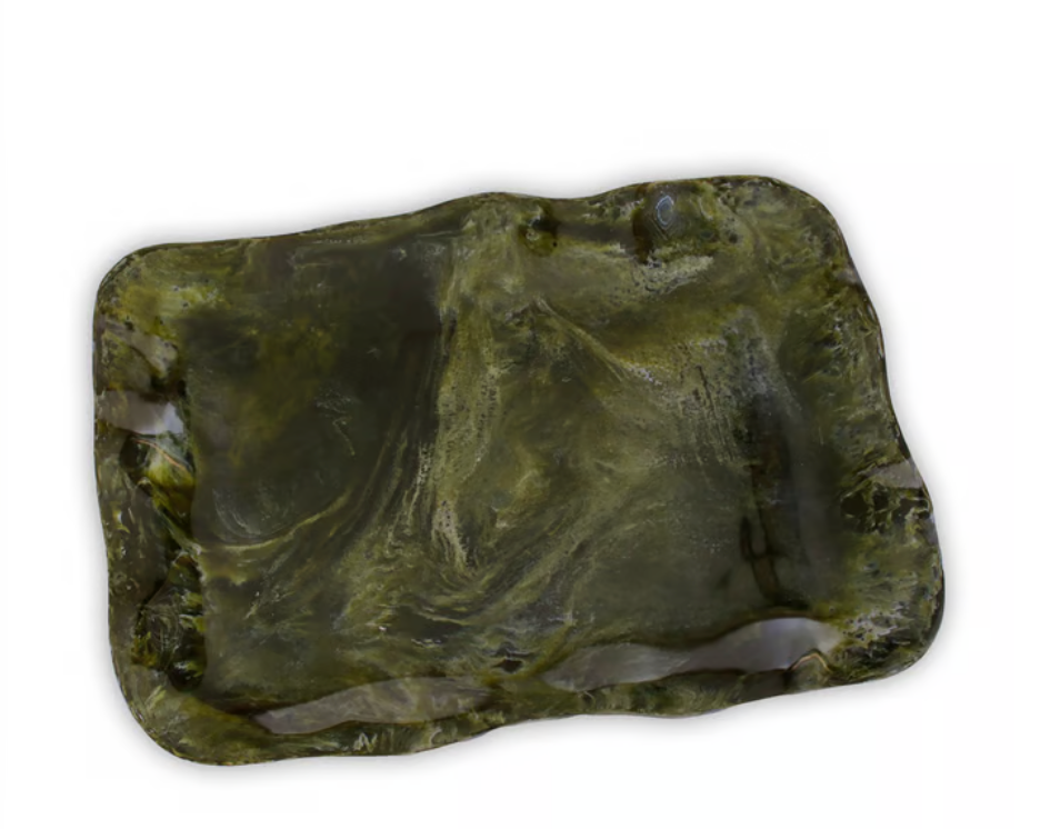 RESIN Malachite Extra Large Rectangular Tray