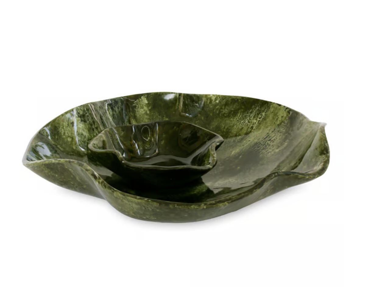 RESIN Malachite Bowl with Dip