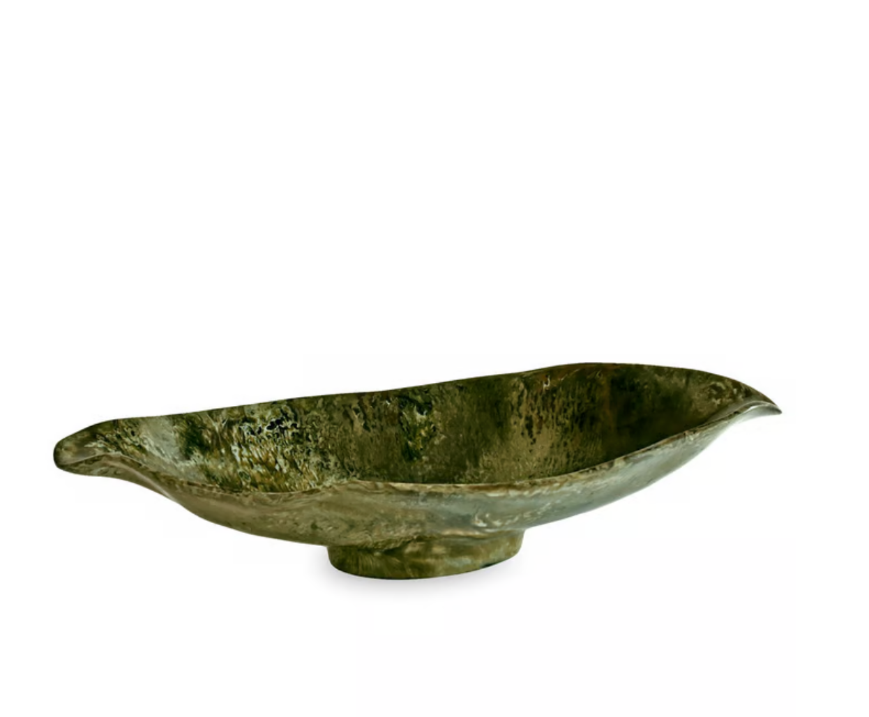 RESIN Malachite Medium Oval Bowl