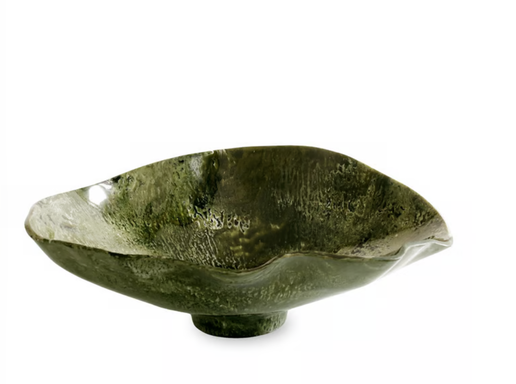 RESIN Malachite Large Oval Bowl
