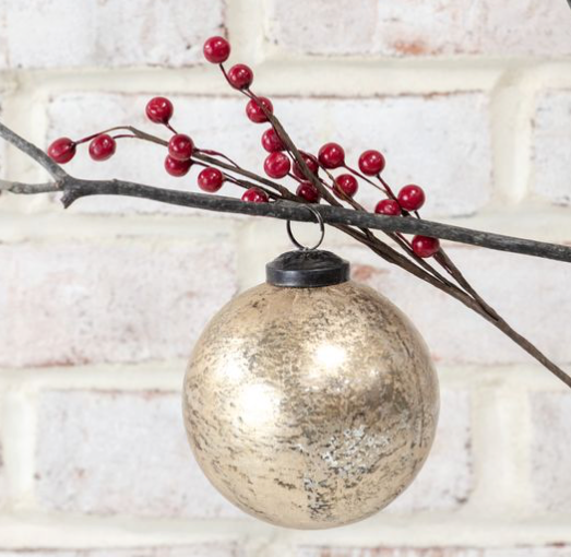 Gold Foil Glass Ball Ornament