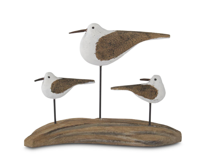 3 Seagulls on Driftwood 5.25"