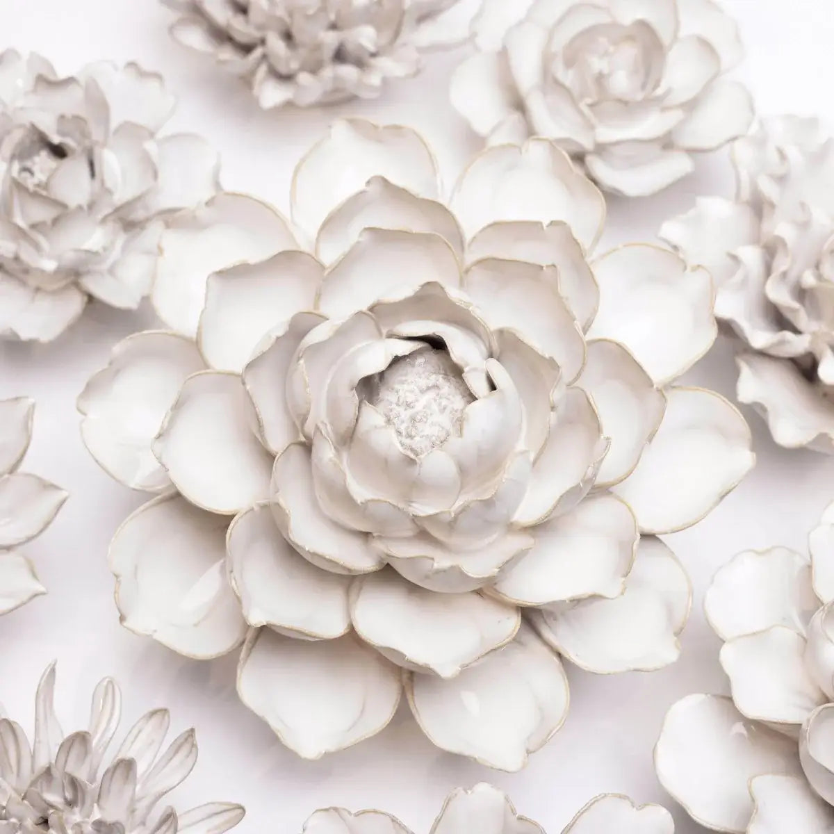 Bohemian Home Ceramic Flower Handmade Ivory Empire Cabbage