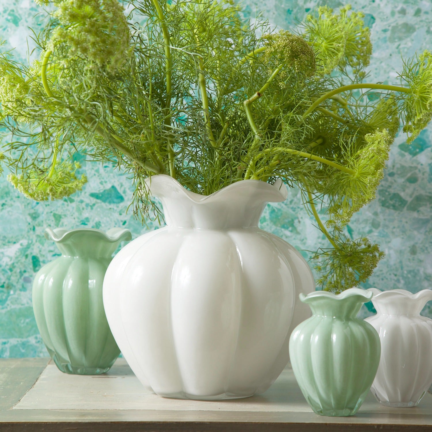 GLASS Vento Small Vase Set of 2 (Pistachio)