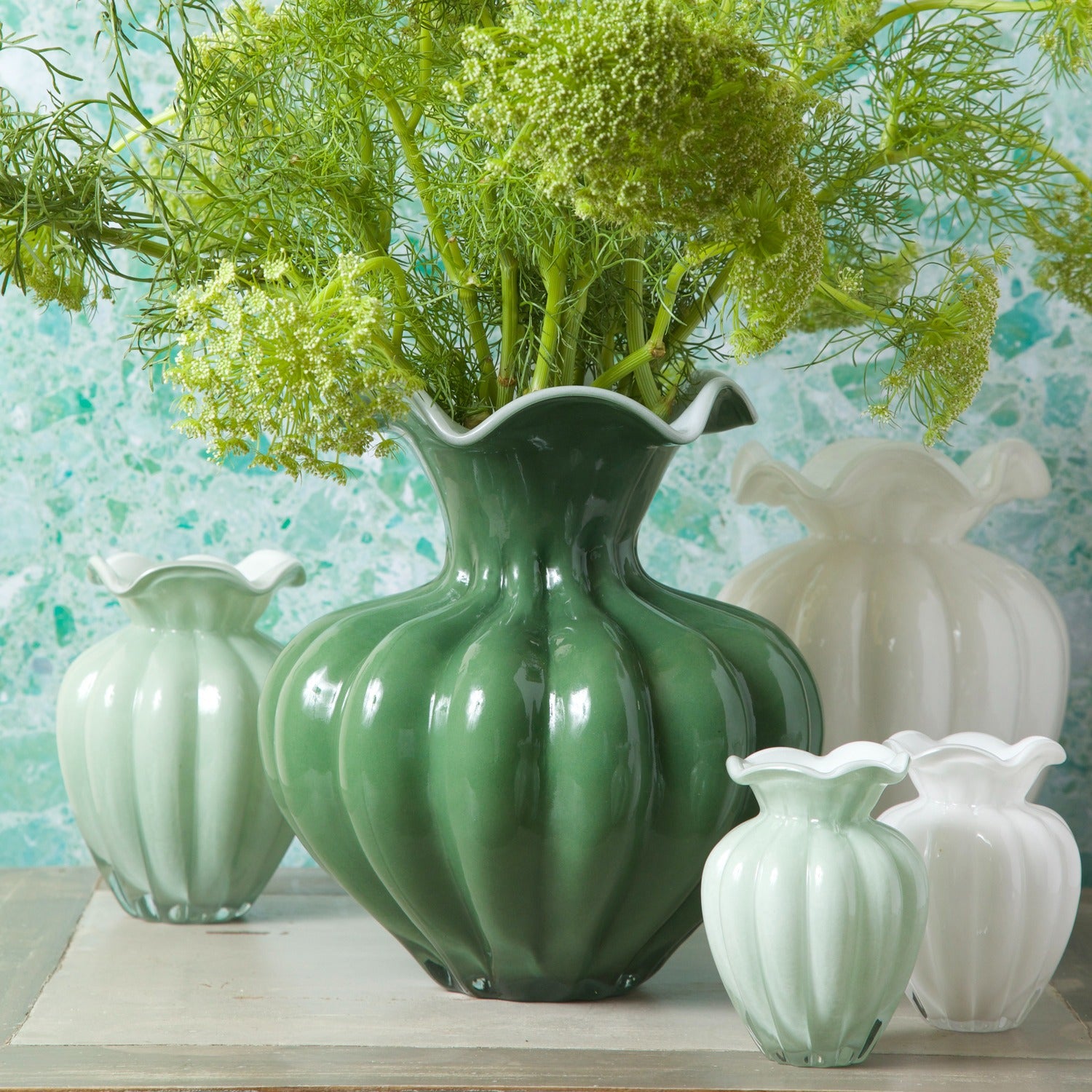GLASS Vento Small Vase Set of 2 (Pistachio)