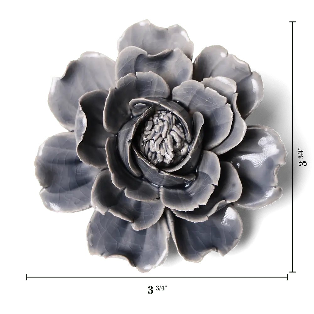 Ceramic Flower Tabletop Or Wall Art Rose Grey Gift Boxes