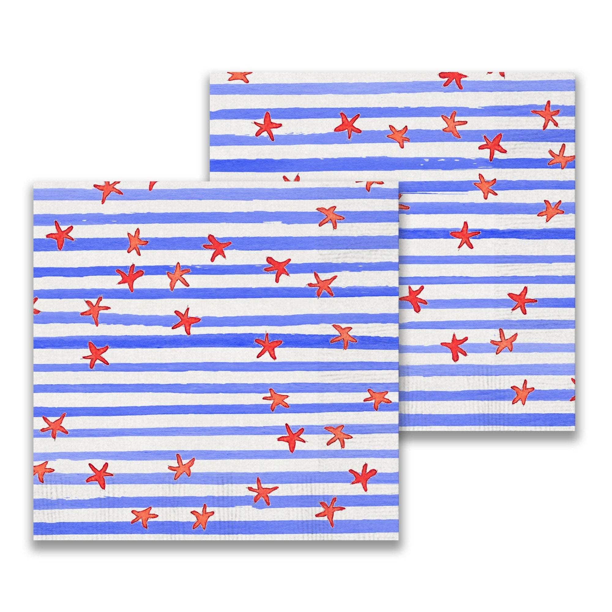 Red White and Blue Cocktail Napkin