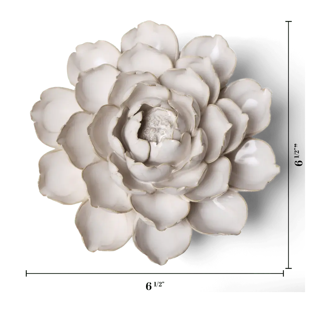 Bohemian Home Ceramic Flower Handmade Ivory Empire Cabbage