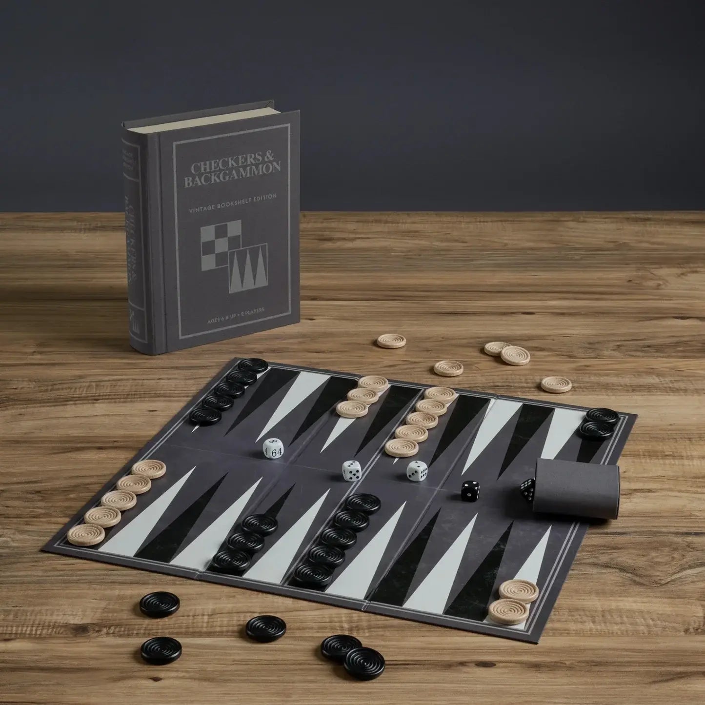 Checkers &amp; Backgammon Vintage Bookshelf Edition