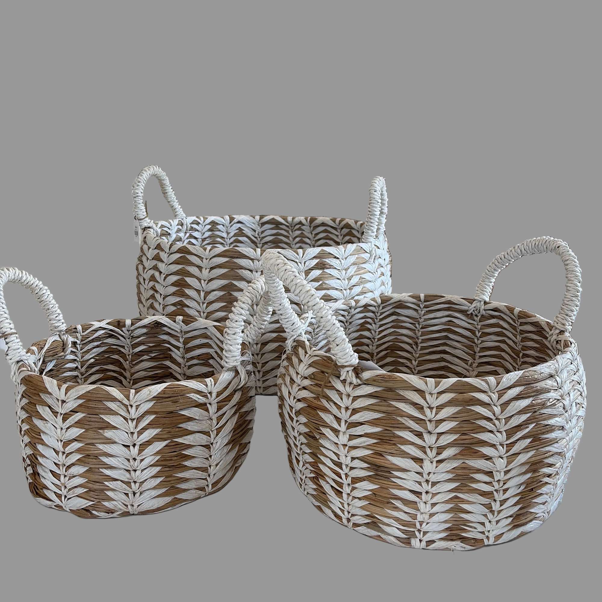 White/Natural Rattan Baskets